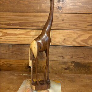 Carved Walnut Giraffe